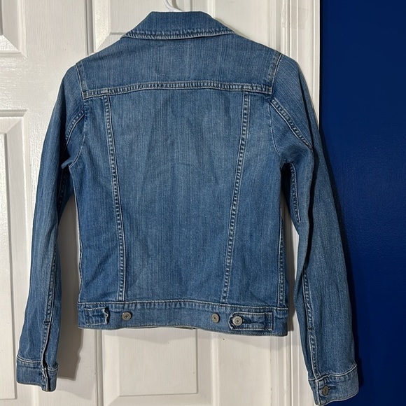 Women’s Levis Denim Ex Boyfriend Denim Trucker Jacket Size Small - Picture 8 of 10